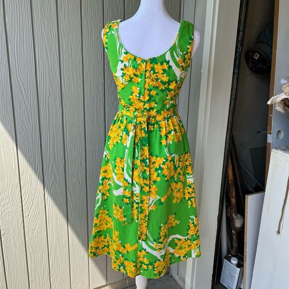 Vintage 1960s Malia Honolulu Hawaiian Fit and Flare Floral Dress – XS/S - Picture 6 of 16